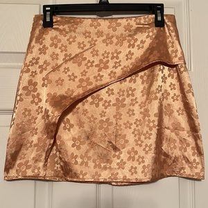 Pink floral mini skirt